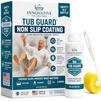 Tub Guard Shower Clear Texured Anti Slip & Bathtub & Shower Grip Coating - Non Slip Liquid, Low Gloss - 4 oz - color: Clear, size: 4 oz
