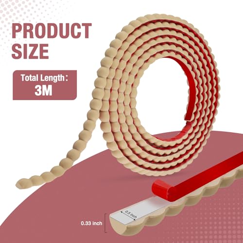 LSGCQ Flexible Molding Trim Peel and Stick Beaded Trim, Light Brown - color: Light Brown, size: 12mm/10ft