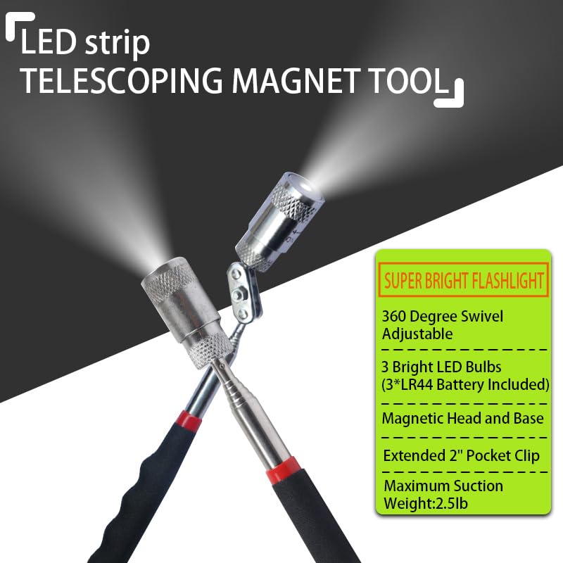 Magnetic Pick Up Tool 10 Pack, Telescopic Magnet Sticks - size: 10 Pack