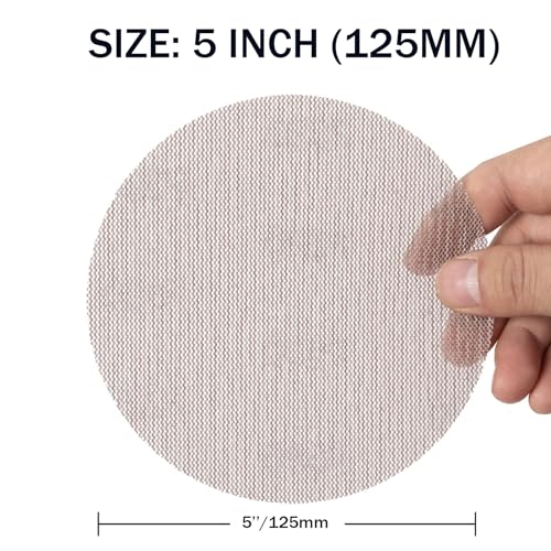5 Inch Sanding Disc Hoop and Loop Mesh Abrasive Dust Free Anti-Blocking Net Sandpaper 30 Pieces 80 Grit Sanding Sheets for Drywall Sander,Auto Body, Wood, Metal - style: 80 Grit