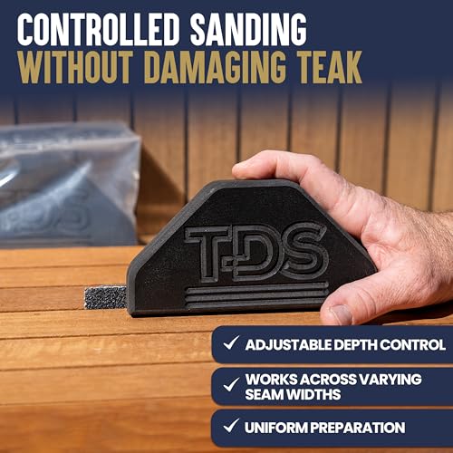 Teakdecking Systems (TDS) Seam Sander Kit - Adjustable Deck Sander 6 Strips - size: 6 Sandpaper Strips