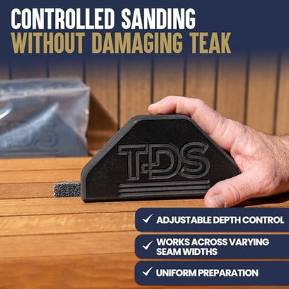 Teakdecking Systems (TDS) Seam Sander Kit - Adjustable Deck Sander 6 Strips - size: 6 Sandpaper Strips