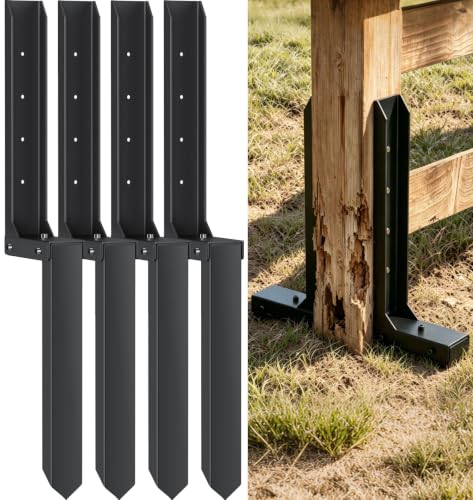 Fence Post Repair Kit, Quick Fix Leaning for 4x4/ 6x6 Wood Posts (4-Pack)