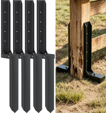 Fence Post Repair Kit, Quick Fix Leaning for 4x4/ 6x6 Wood Posts (4-Pack)