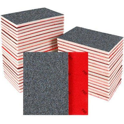 24 PCS Sanding Sponge Block 80 Grit Wet Dry Sandpaper for Wood Metal - color: 80g, size: 24 Pcs