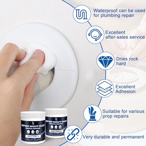 Epoxy Putty Sculpt Clay, 2 Part A & B for Sculpting, Modeling, Building, and Repairing, 1 Pound, White - color: White, size: 1 Pound