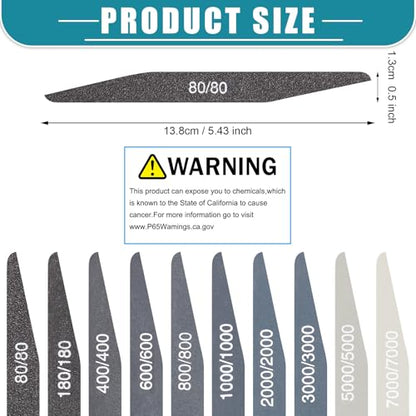 Honoson 10 Pcs Sanding Sticks for Plastic Models, Low Grits, Double Angle - style: Double Angle Shape