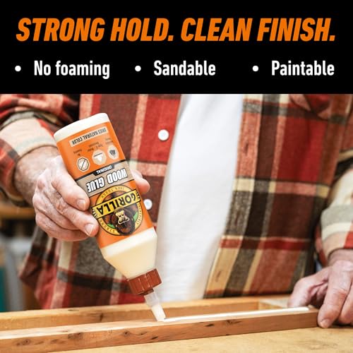 Gorilla 6205201 Wood Glue, Tan, 18 oz Bottle