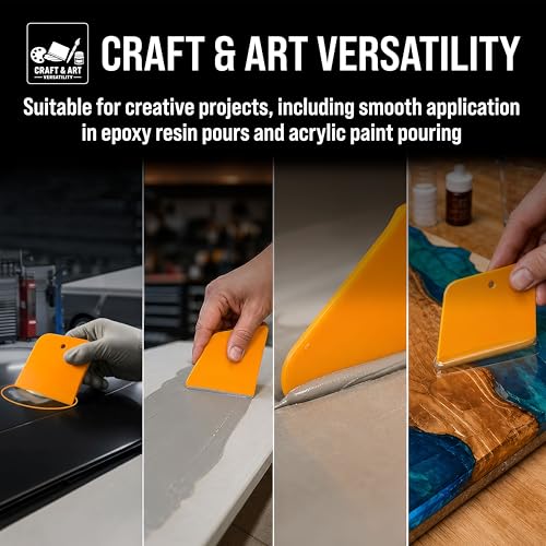 Custom Shop 5 Inch Plastic Body Filler Spreader Tools for Automotive Body Fillers (50 Pack), Putties, Glazes, Epoxy Resin, Caulk, Glues - Plastic Spreader Tool