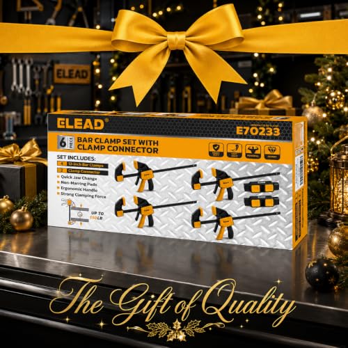 6-Pack 12 Inch Bar Clamps for Woodworking with 2-Piece Clamp Connector, 12" Quick-Release Wood Clamps with 150 LBS Load Limit, Trigger Clamp Set, One-Handed Clamps/Spreader for Woodworking - style: 4-Piece 12" 150lbs with clamp connector