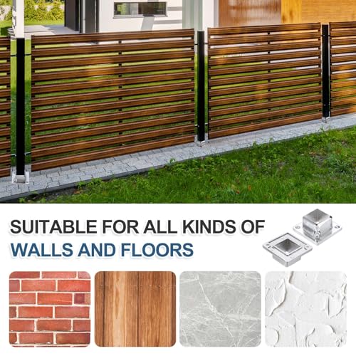 uxcell 3Pcs Square Post Base for 1.2x1.2 Posts Fittings, 1.9mmT Stainless Steel Flange Bases Deck Post Brackets Heavy Duty for Deck Fence Railing Handrail Mounting - size: 1.2" x 1.2"