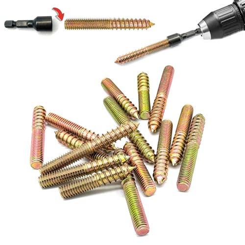 16Pack 3/8-16" Hanger Bolts 3Sizes 2-3 Inch Include1 pcs Hanger Bolt Driver Double Headed Bolts Wood Dowel Screw Self-Tapping Screw Hanger Bolts for Furniture Screws Wood Screws Threaded Rods Bolt - size: 3 Size 3/8-16"-15P+Tool