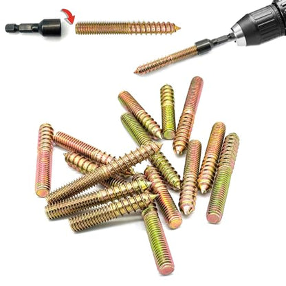 16Pack 3/8-16" Hanger Bolts 3Sizes 2-3 Inch Include1 pcs Hanger Bolt Driver Double Headed Bolts Wood Dowel Screw Self-Tapping Screw Hanger Bolts for Furniture Screws Wood Screws Threaded Rods Bolt - size: 3 Size 3/8-16"-15P+Tool