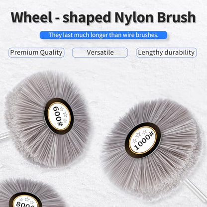 2pcs Nylon Wheel Brush, 600 Grit, 6mm Shank - style: 2Pcs 600#