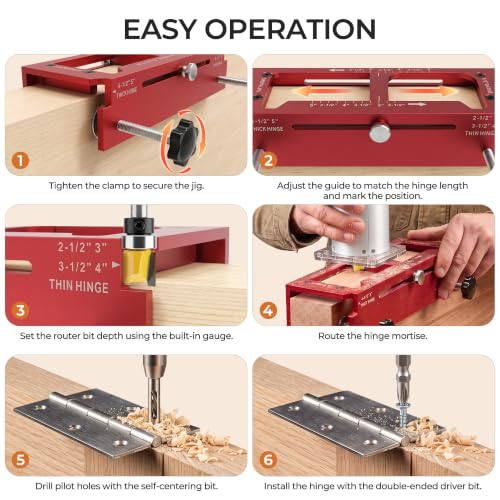 Door Hinge Jig & Lock Installation Kit, Aluminum Alloy Jig