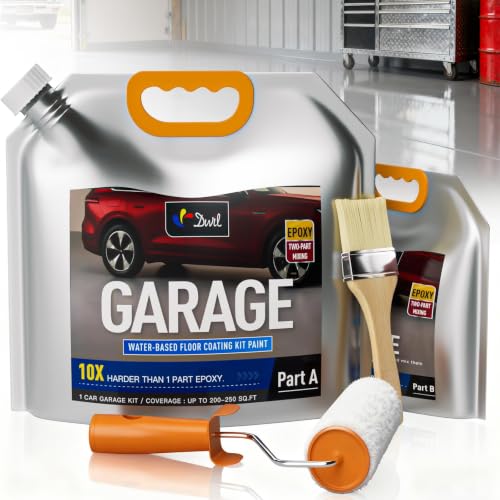 DWIL Garage Floor Epoxy Kit – Light Gray, 250sqft for Concrete - size: 110 Fl Oz (Pack of 1)