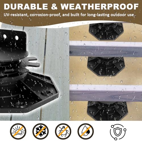 24 Pack Adjustable Deck Support Pedestal Kit 1-3/16" to 2-3/8" - size: (Kit) 1-3/16" to 2-3/8"