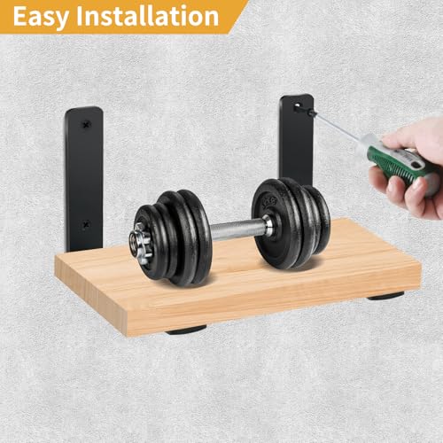 4 Pack - L 6" x H 4" x W1.5, 5mm Thick Black L Shelf Bracket, Iron Shelf Brackets, Metal Shelf Brackets, Floating Shelf, Shelf Supports with Screws - size: 6''x4'', style: Black 4 Pack