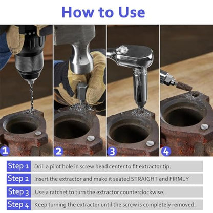 25 PCS Screw Extractor Set, Bolt Remover Tools for Stripped Broken Bolts