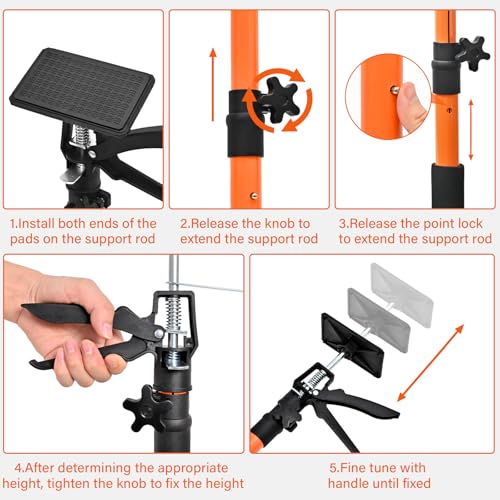 Adjustable Support Pole - Cabinet Jack, Drywall Lift, 45"-114" Adjustable Height, Supports Up to 154lbs, 3rd Hand,Cabinet Jacks for Installing cabinets,Ceiling, Cargo Bars - size: 45"-114" 2PC