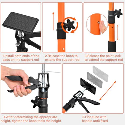 Adjustable Support Pole - Cabinet Jack, Drywall Lift, 45"-114" Adjustable Height, Supports Up to 154lbs, 3rd Hand,Cabinet Jacks for Installing cabinets,Ceiling, Cargo Bars - size: 45"-114" 2PC