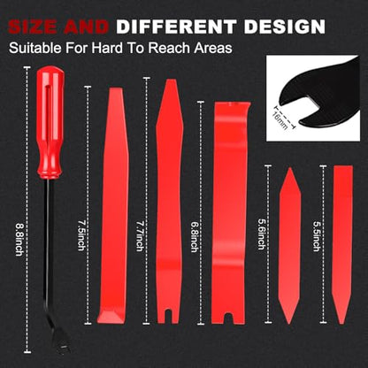 14Pcs Car Trim Removal Tool kit No Scratch Plastic Pry Tool-Red - color: Red, size: 14 PCS