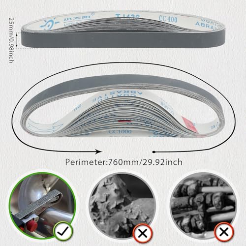 20Pcs 1x30 Inch Sanding Belts, Silicon Carbide Fine Grit Set