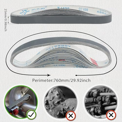20Pcs 1x30 Inch Sanding Belts, Silicon Carbide Fine Grit Set
