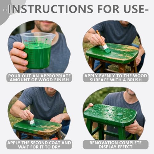 Green Wood Paint & Preservative - Natural Wood Stain for Decks, Fences, Furniture | Non-Toxic, Guards Against Rot | Safe for Kids, Pets, Gardens | Indoor & Outdoor Use (Green, 18 Fl.Oz)