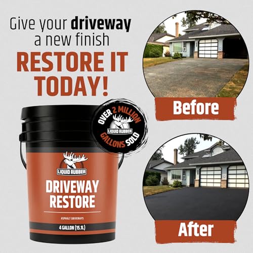 Liquid Rubber Driveway Restore Kit - Asphalt Sealer, Crack Filler & Cleaner - size: 4 Gallon Kit