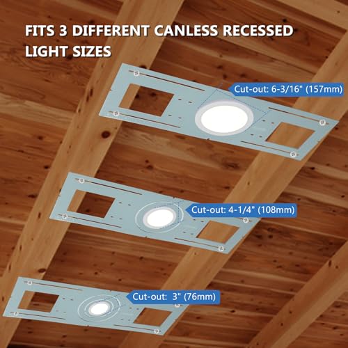 CycevSun New Construction Mounting Plate Wafer Light Bracket, 6-Pack