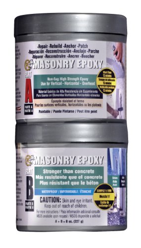 PC Products PC-Masonry Epoxy Adhesive Paste, Two-Part Repair, 8 oz in Two Cans, Gray 70079 - size: 8 oz in Two Cans