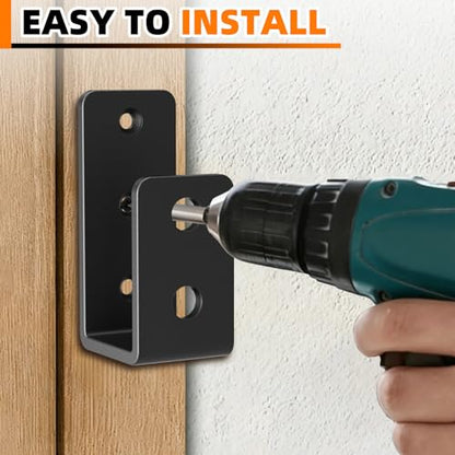 8 Pack Door Barricade Brackets, U-Shaped, 3mm, 2x4 Lumber Lock - size: 8 Pack-3MM