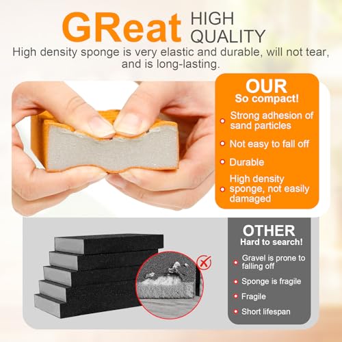 10 Pack Sanding Sponges, 60-150 Grit Wet Dry Sanding Blocks