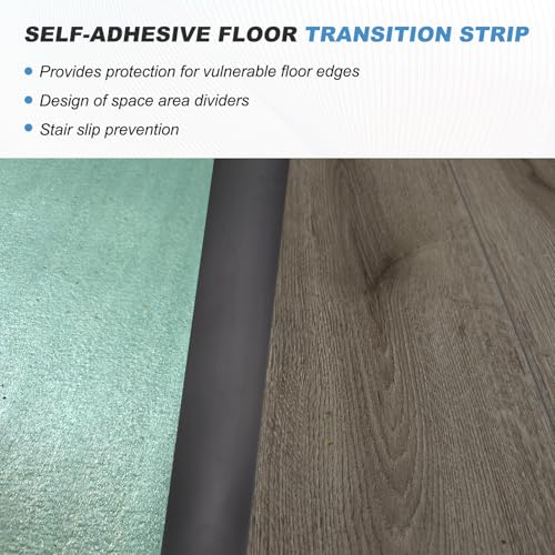 2Pcs Floor Transition Strip 3.94ft x 2" PVC Vinyl Tile Edge Trim - color: Dark Grey Grain