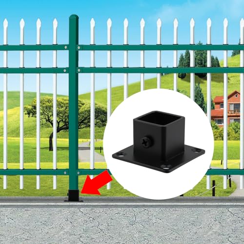 Wealrit 4 PCS Square Deck Post Base,0.75" Flange Anchor Fence Post Spike - style: 4 pcs 0.75" Black