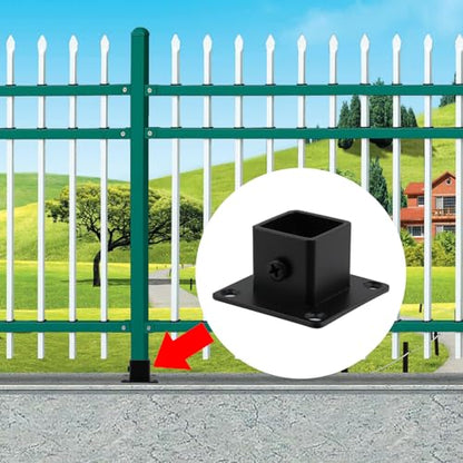Wealrit 4 PCS Square Deck Post Base,0.75" Flange Anchor Fence Post Spike - style: 4 pcs 0.75" Black