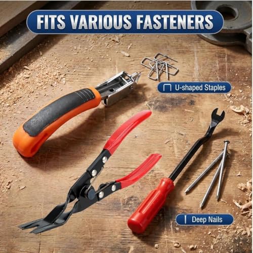 3-in-1 Heavy Duty Staple Remover Set – Professional Upholstery Staple Puller for Carpets, Floors & Furniture – Durable Carbon Steel Stapler Remover with Non-Marring Jaws & Grip