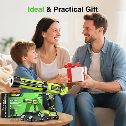 Taskstar Electric Caulking Gun with 2 x 2.0Ah Batteries, Upgraded Brushless - size: Brushless Motor +2 Batteries
