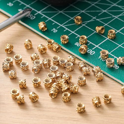Yaocom 100 Pcs M4 Threaded Inserts M4 x D6 x L4 Heat Set Inserts - size: M4 X D6 X L4
