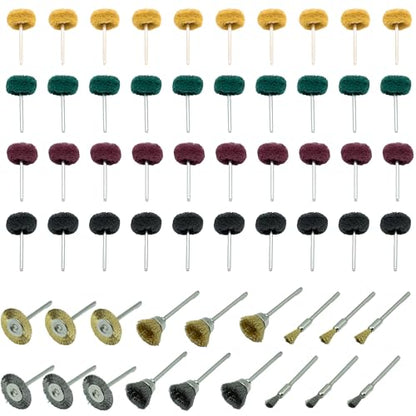 58Pcs Abrasive Wheel Buffing Polishing Wheel Set for Rotary Tool 1/8" Shank
