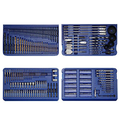 WORKPRO 300-Piece Drill Bit Set, Titanium & Black Oxide Drill Bits, Wood & Masonry Bits, Screwdriver Bits, Hole Saws & Nut Drivers, Drill Accessories Set with Storage Case