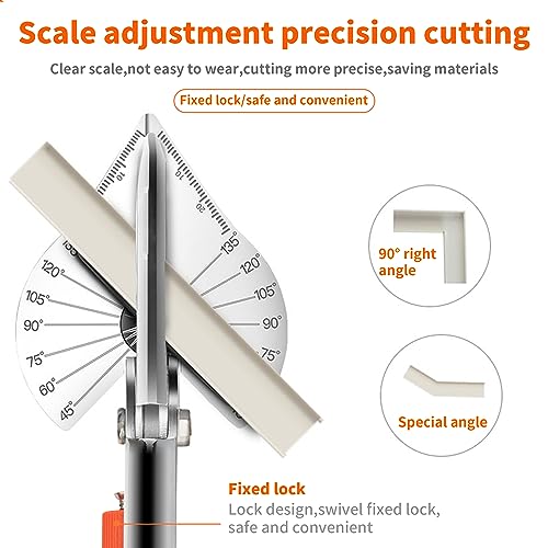 GARTOL 45-135° Adjustable Miter Shears, Quarter Round Cutter for PVC & Trim - size: HD-3101 NB - Shears Without Replacement Blades