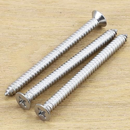 #12 x 3 (25 pcs) Flat Head Sheet Metal Screws, 304 Stainless Steel (18-8), Phillips Drive, Self Tapping, Corrosion Resistant Screws for Wood, Sheet Metal and More - size: #12 x 3"