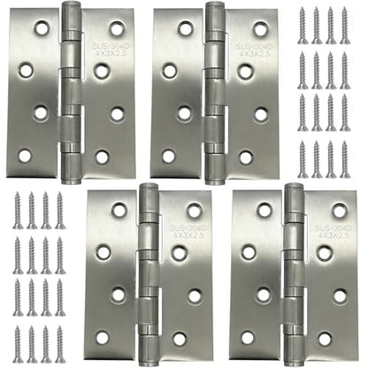 LAFULER 4 Pack 4×2.9inch Silver 304 Stainless Steel Door Hinge， - size: 4×2.9inch(Silver)