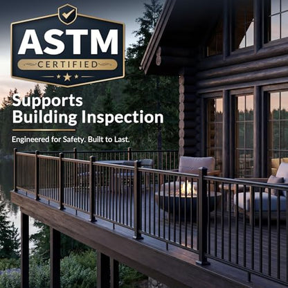Egadis 1 Pack 42 in x 6 ft Modular Aluminum Porch and Deck Railing Kit - color: Level 6ft - 1Pack