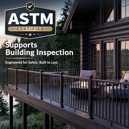 Egadis 42 in x 3 ft Modular Aluminum Porch and Deck Railing Kit, Black - color: Level 3ft - 1Pack
