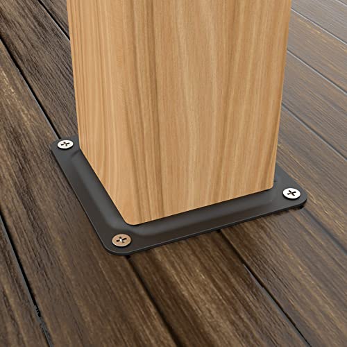 ForoGore 4" x 4" Wood Post Plate Connector, Powder-Coated Decking Post Base - size: 4 PCS
