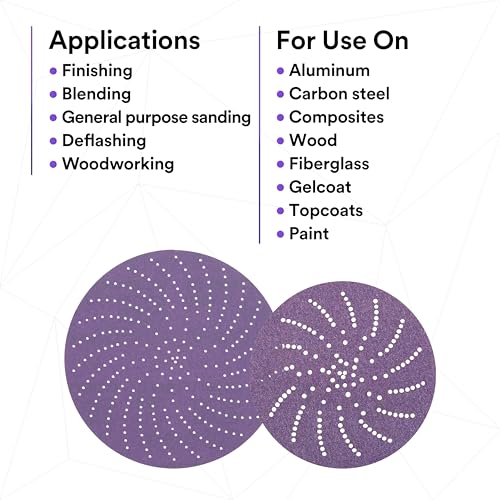 3M Hookit Clean Sanding Paper Disc 732U - 120+ Grit Vacuum Sanding Disc - C-Weight Backing, Hook and Loop Attachment - 5"