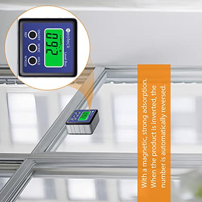 Neoteck Professional Measurement Kit: Digital Angle Finder LCD Protractor & Spherical Inductive Pinless Moisture Meter for Wood, Wall, Masonry, Concrete, Waterproof, Bevel Box, Inclinometer